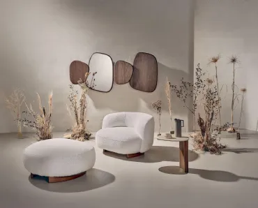 Poltroncina in tessuto Pebble Lounge di Nature Design