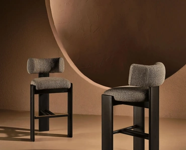 Sgabello Trine Stool in tessuto imbottito di Nature Design
