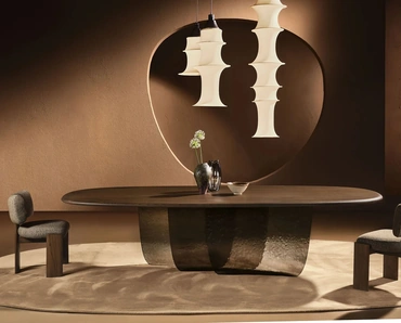 Tavolo Velombra in legno con base in vetro di Nature Design